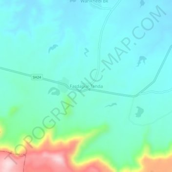 Mappa topografica Fardapur Tanda, altitudine, rilievo