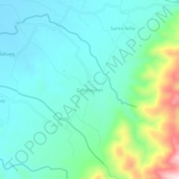 Mappa topografica Cabittauran, altitudine, rilievo