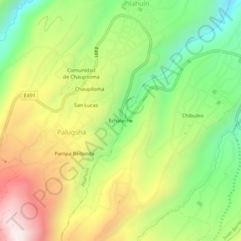 Mappa topografica Echaleche, altitudine, rilievo