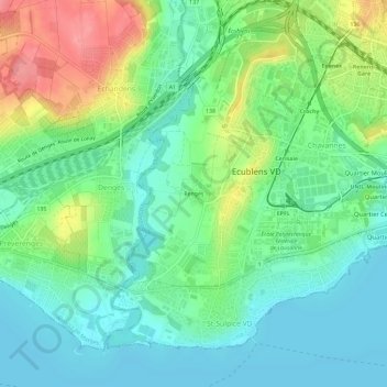 Mappa topografica Renges, altitudine, rilievo