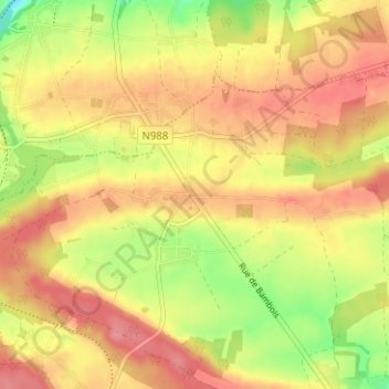Mappa topografica Gônoy, altitudine, rilievo