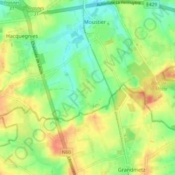 Mappa topografica Coqueréaumont, altitudine, rilievo