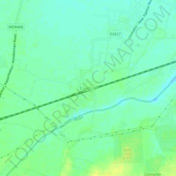 Mappa topografica Egattur, altitudine, rilievo
