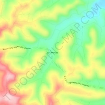 Mappa topografica São Marcos, altitudine, rilievo