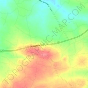 Mappa topografica Matuu, altitudine, rilievo
