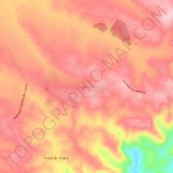 Mappa topografica Socavão, altitudine, rilievo