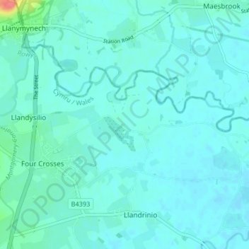 Mappa topografica Domgay, altitudine, rilievo