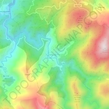 Mappa topografica Covelo de Paivó, altitudine, rilievo