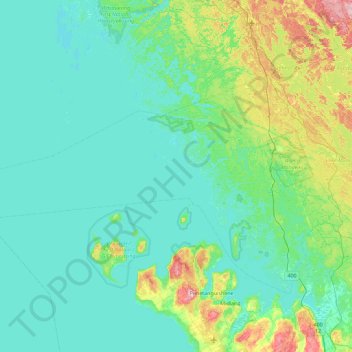 Mappa topografica Gray Island, altitudine, rilievo