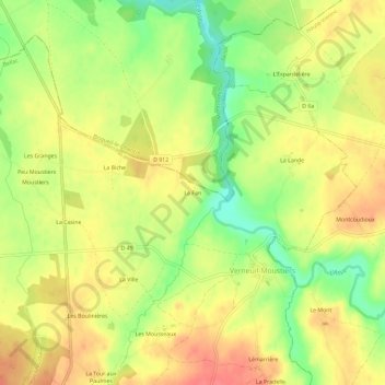 Mappa topografica Le Fan, altitudine, rilievo