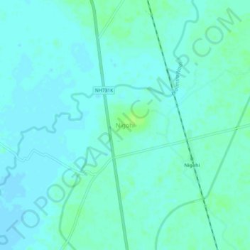Mappa topografica Nigohi, altitudine, rilievo