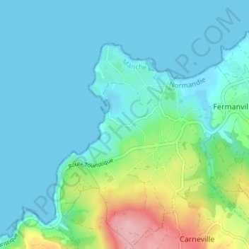 Mappa topografica Le Perrey, altitudine, rilievo
