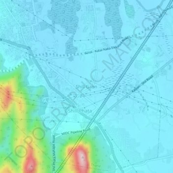 Mappa topografica Shill Gaon, altitudine, rilievo
