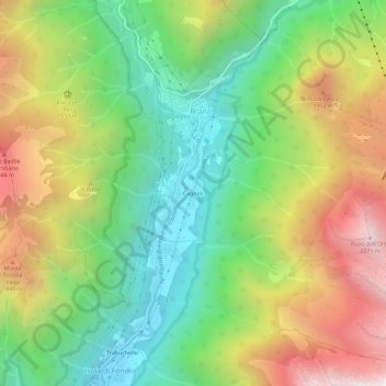 Mappa topografica Cagnoli, altitudine, rilievo