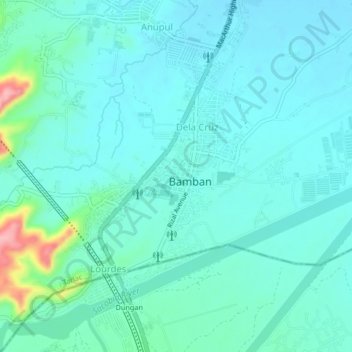 Mappa topografica San Nicolas, altitudine, rilievo