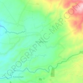 Mappa topografica Hinaplanan, altitudine, rilievo