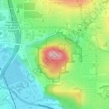 Mappa topografica Mount Talbert, altitudine, rilievo