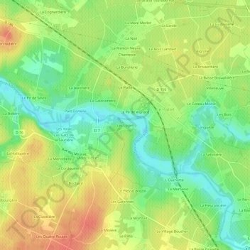Mappa topografica Les Loges, altitudine, rilievo
