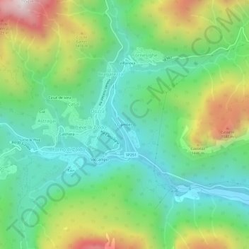 Mappa topografica Ciamber, altitudine, rilievo