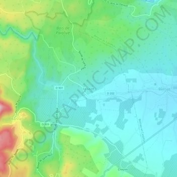 Mappa topografica La Lauze, altitudine, rilievo