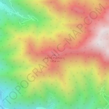 Mappa topografica Cerro Pochoco, altitudine, rilievo