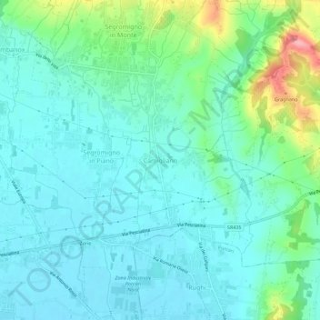Mappa topografica Camigliano, altitudine, rilievo