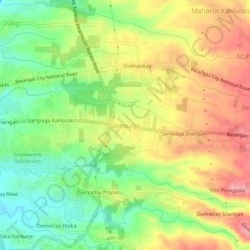Mappa topografica Sampaga, altitudine, rilievo