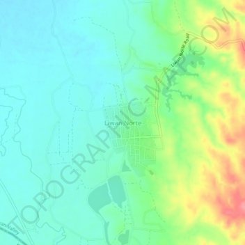 Mappa topografica Liwan Norte, altitudine, rilievo