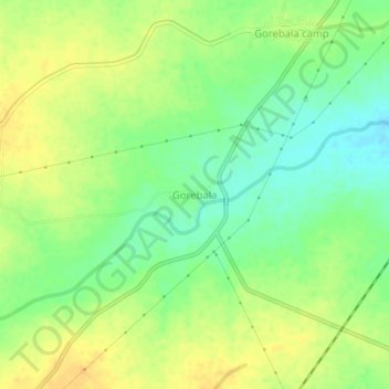 Mappa topografica Gorebala, altitudine, rilievo