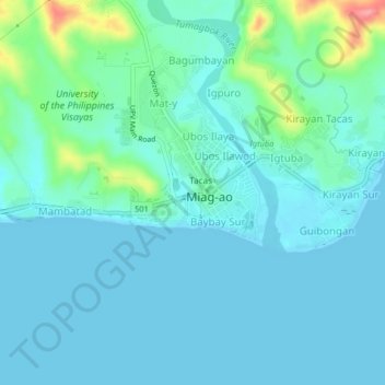 Mappa topografica Bolho, altitudine, rilievo