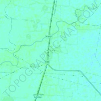Mappa topografica Daniawan, altitudine, rilievo