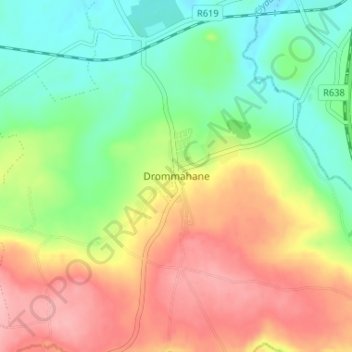 Mappa topografica Drommahane, altitudine, rilievo