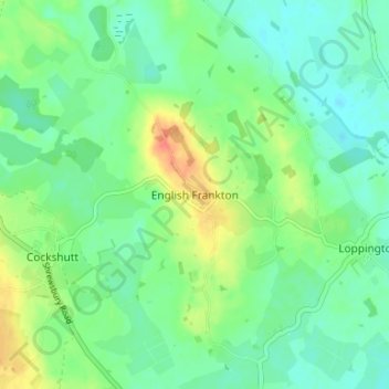 Mappa topografica English Frankton, altitudine, rilievo