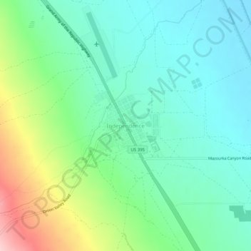 Mappa topografica Independence, altitudine, rilievo