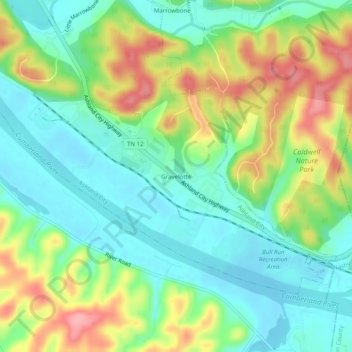 Mappa topografica Gravelotte, altitudine, rilievo
