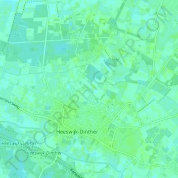 Mappa topografica Muggenhoek, altitudine, rilievo