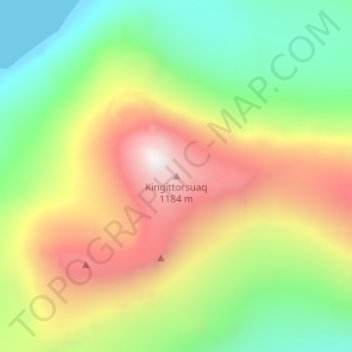 Mappa topografica Hjortetakken, altitudine, rilievo