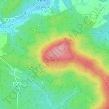 Mappa topografica Semberg, altitudine, rilievo