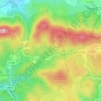 Mappa topografica Col du Buis, altitudine, rilievo