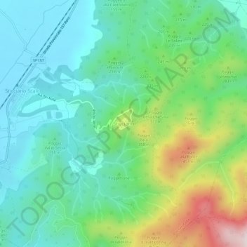 Mappa topografica Sticciano, altitudine, rilievo