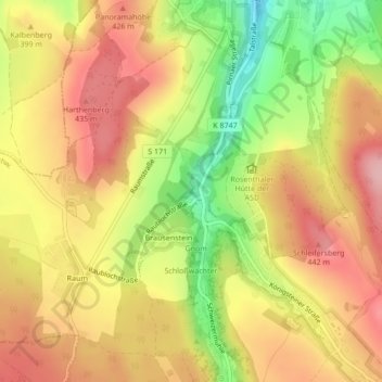 Mappa topografica Topograph, altitudine, rilievo