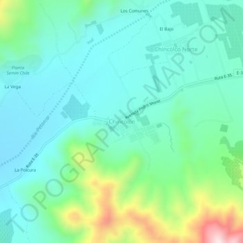 Mappa topografica Chincolco, altitudine, rilievo