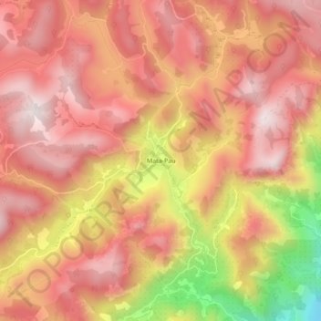 Mappa topografica Mata-Pau, altitudine, rilievo