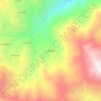 Mappa topografica Colapon, altitudine, rilievo