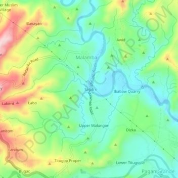 Mappa topografica Salab, altitudine, rilievo