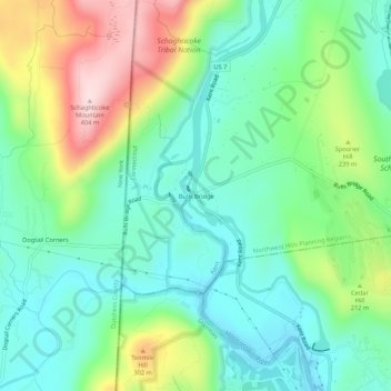 Mappa topografica Bulls Bridge, altitudine, rilievo
