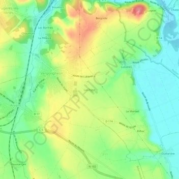 Mappa topografica La Chaux, altitudine, rilievo