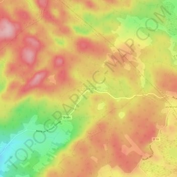 Mappa topografica Le Glacier, altitudine, rilievo