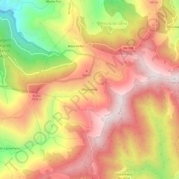 Mappa topografica Parrozelos, altitudine, rilievo