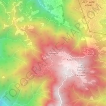Mappa topografica Kabuyao, altitudine, rilievo